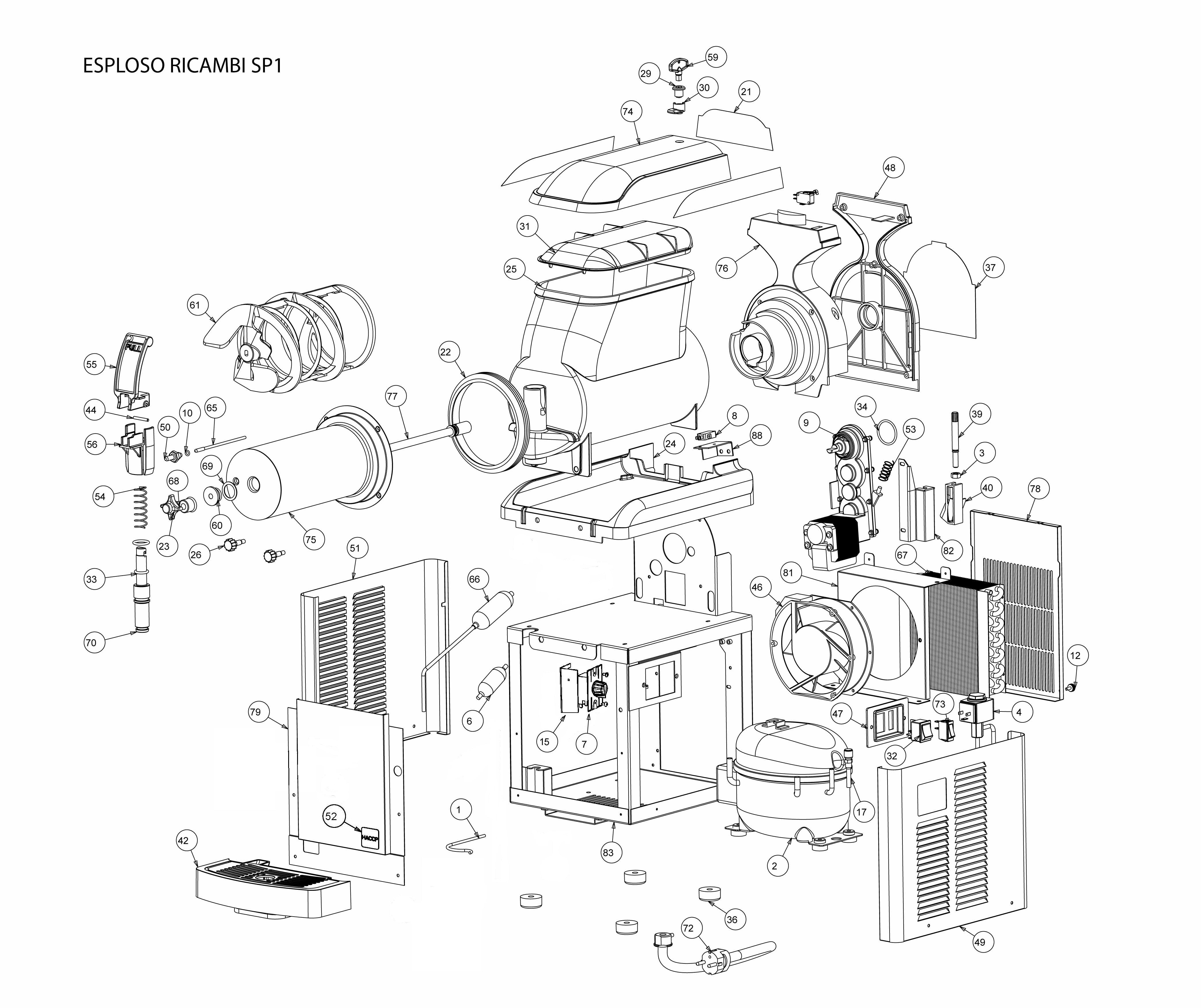 SPM SP 2x 5L Insulated Bowl Caffe Crema Machine (Made In Italy)